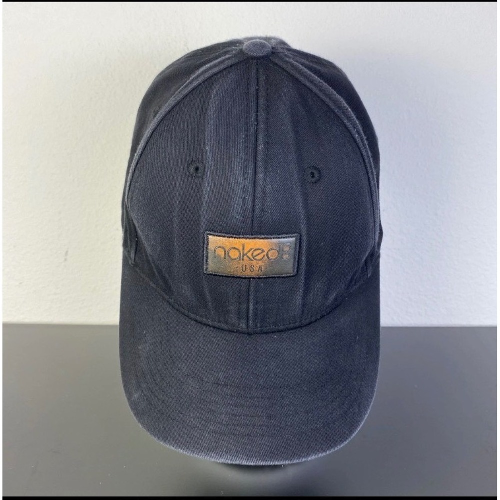 Naked100 USA Hat Black Orange Patch Logo Cap Adjustable Curved Bill Streetwear